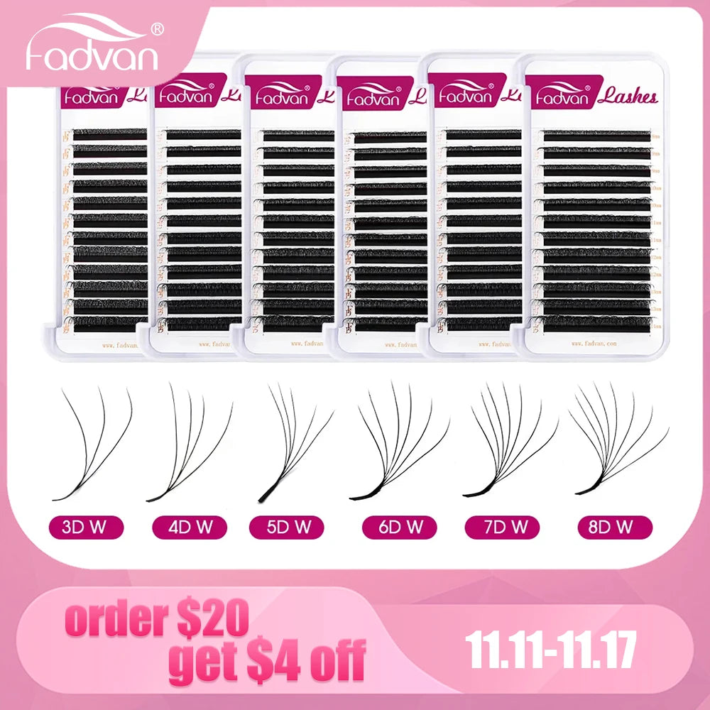 Automatic Flowering W Shape Bloom 3D/4D/5D/6D/7D/8D Premade Fans Eyelash Extensions Natural Soft Professional Lashes